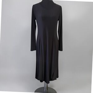 LUUKAA Black Long Sleeve Bubble Hem Midi Dress LUKA8K0511 Womens Size 0 US 6